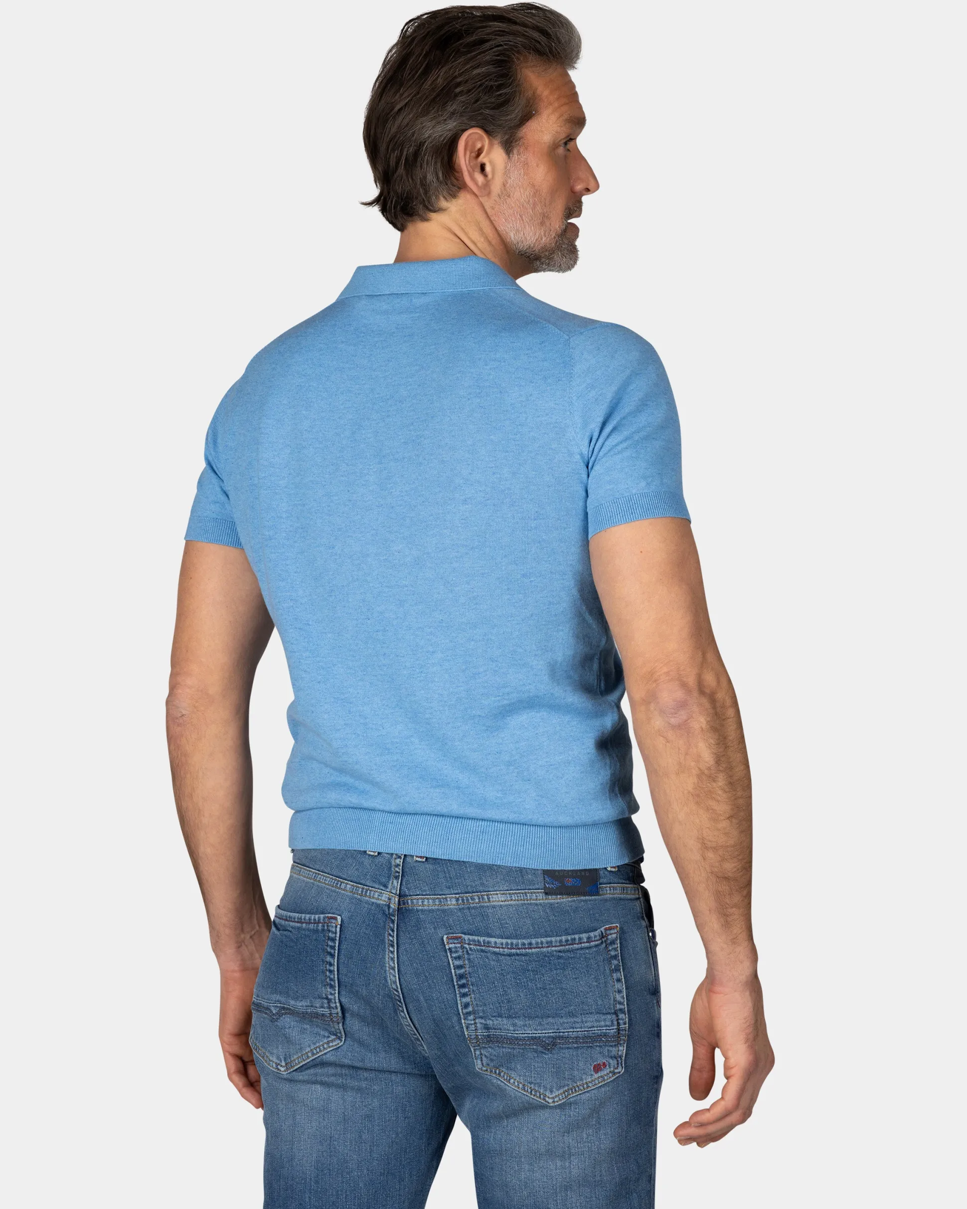 Basic bright blue polo shirt