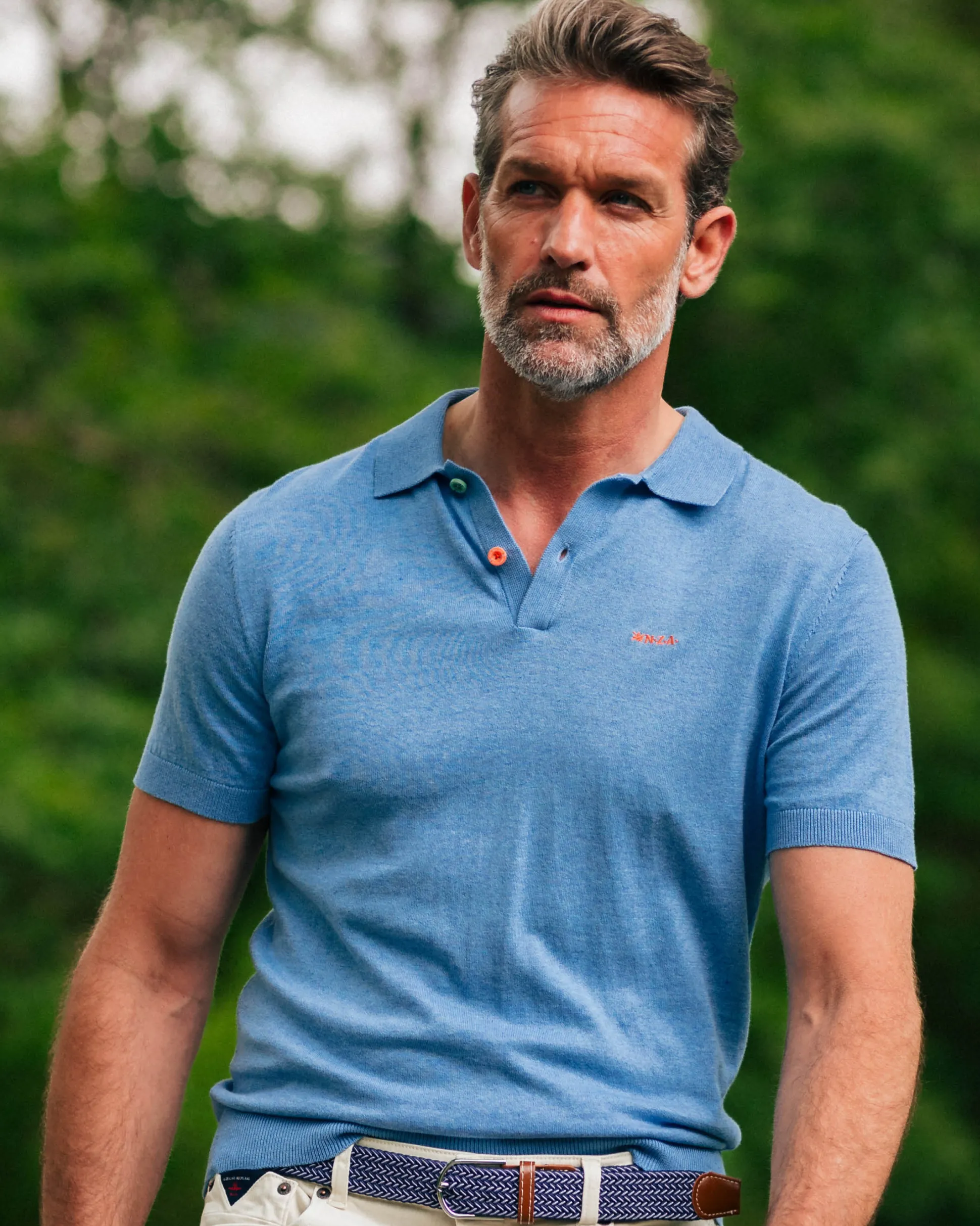 Basic bright blue polo shirt