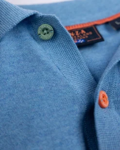 Basic bright blue polo shirt