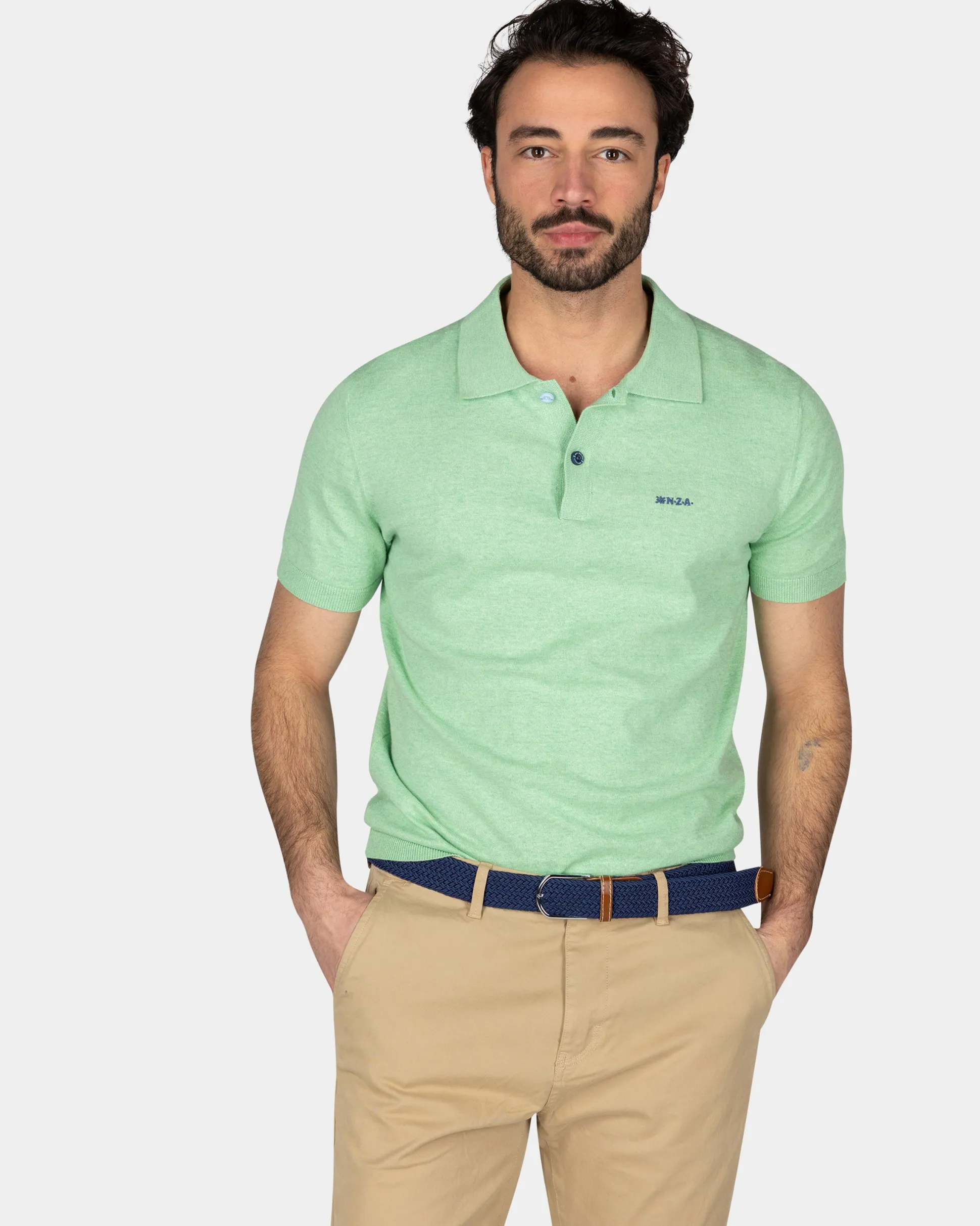 Basic bright green polo shirt