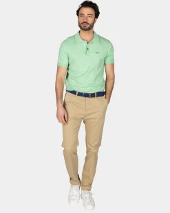Basic bright green polo shirt