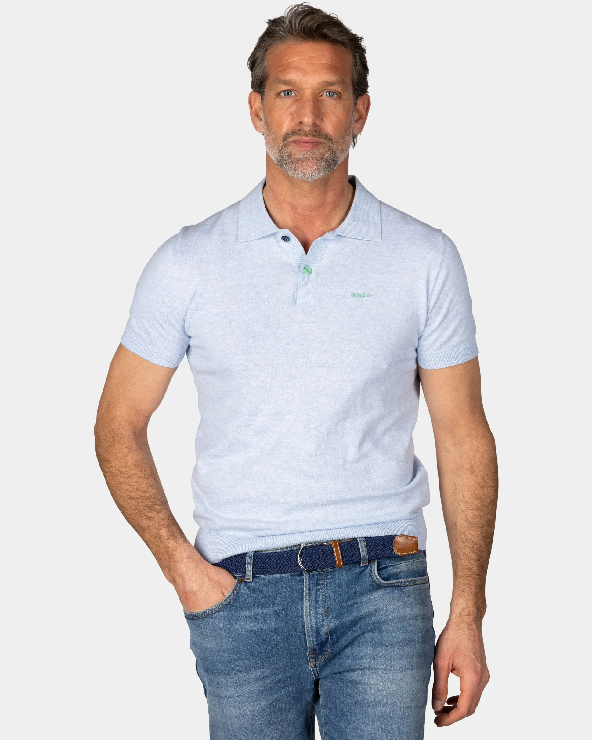 Basic light blue polo shirt
