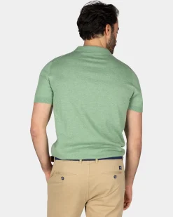 Basic light green polo shirt
