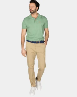 Basic light green polo shirt