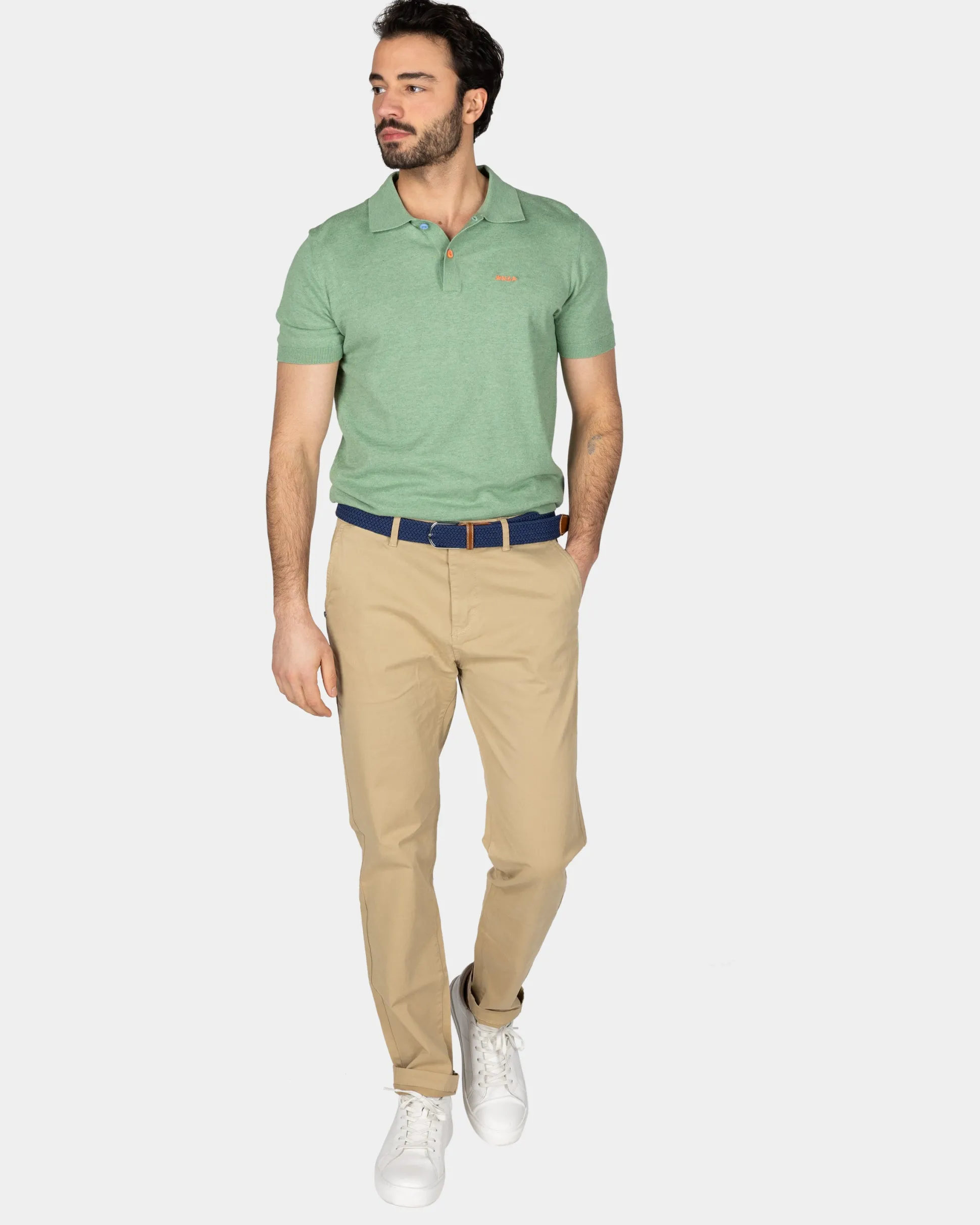 Basic light green polo shirt