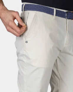 Beige chino with drawstring at the waist
