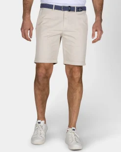 Beige Cotton Chino Shorts