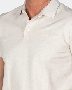 Beige cotton polo