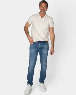 Beige cotton polo