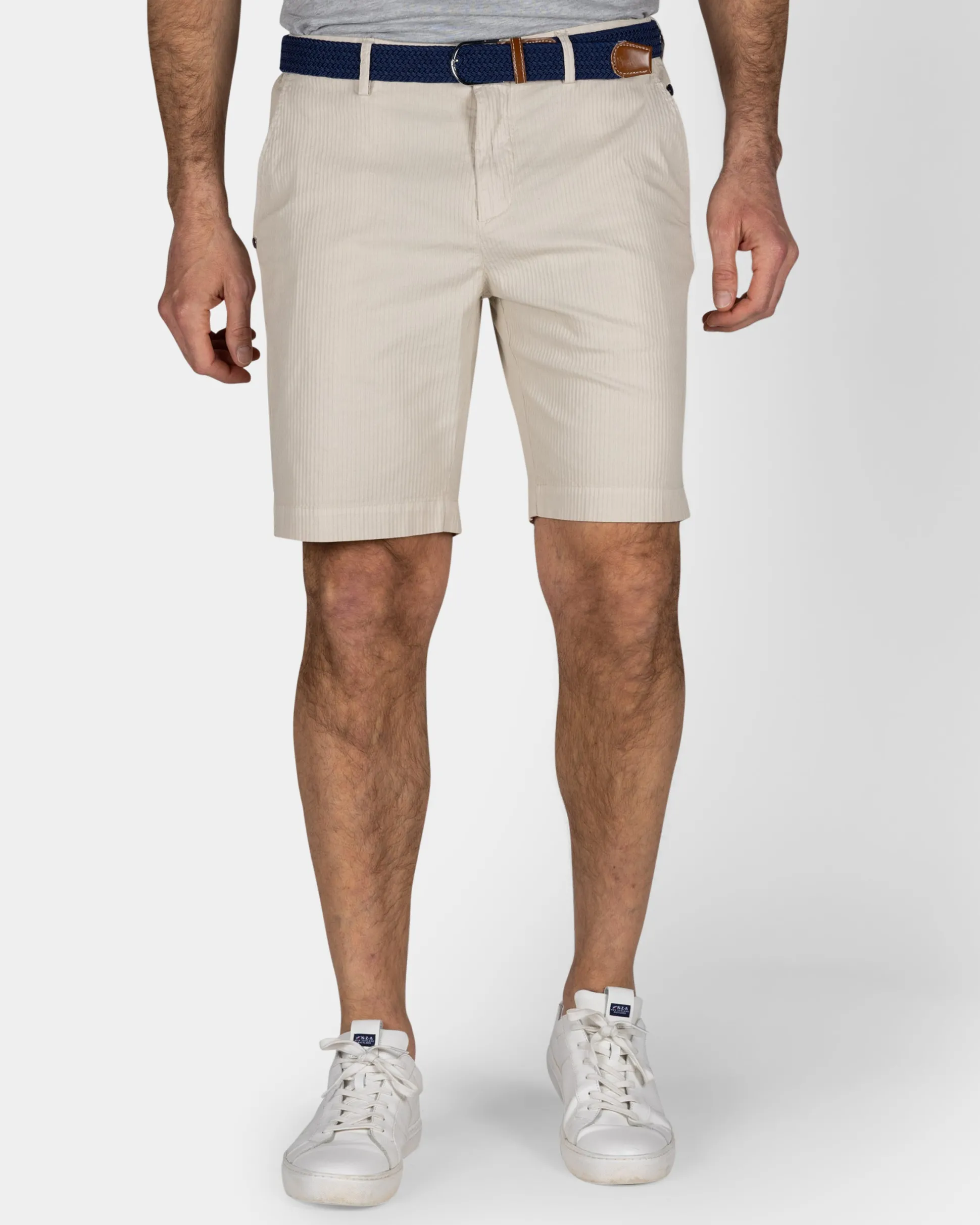 Beige Cotton Shorts with Stretch