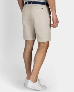 Beige Cotton Shorts with Stretch