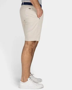 Beige Cotton Shorts with Stretch