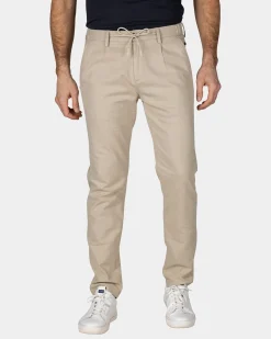 Beige cotton stretch chino