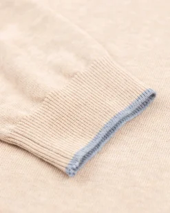 Beige half zip pullover - Oat Sand