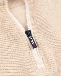 Beige half zip sweat - Oat Sand