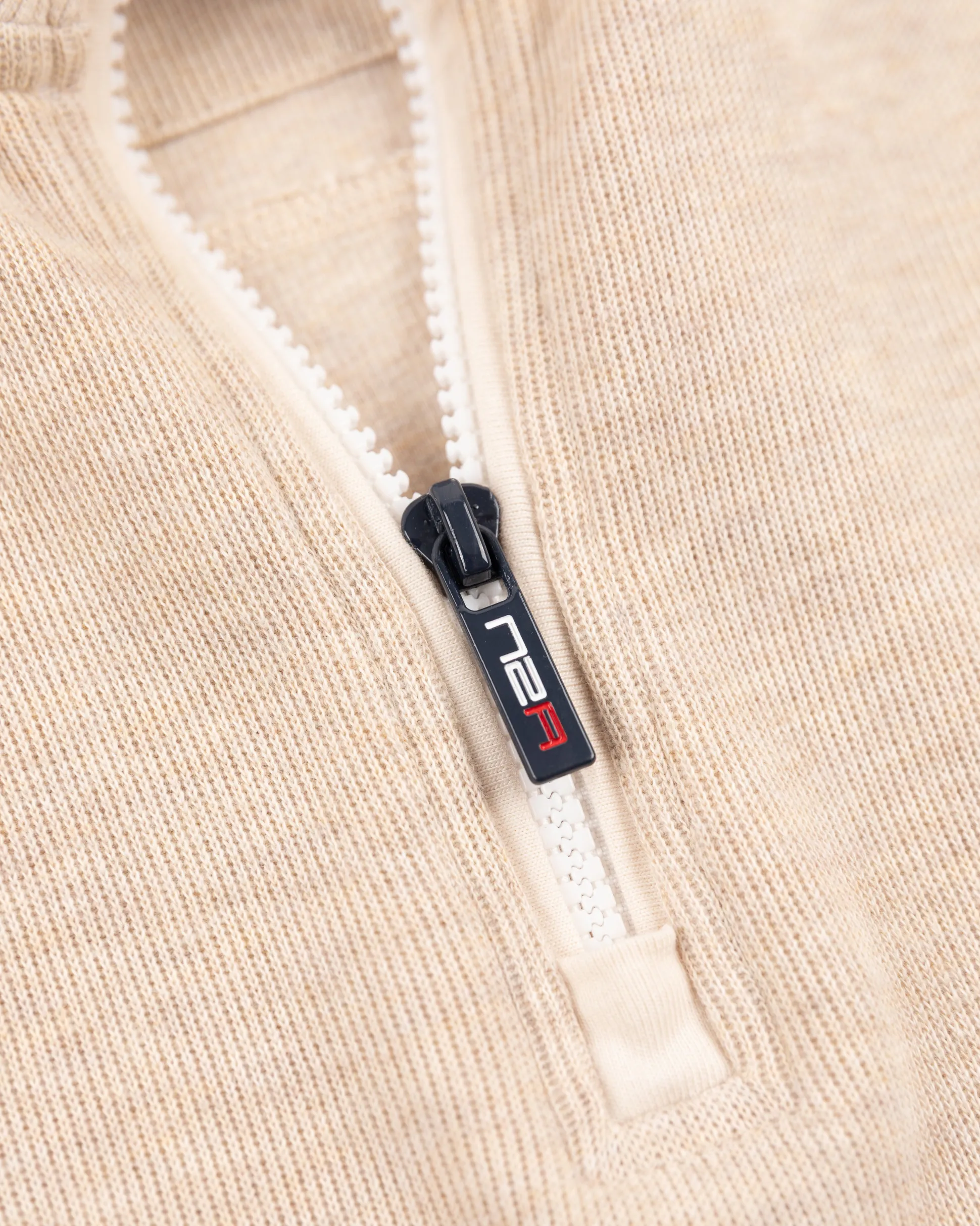 Beige half zip sweat - Oat Sand
