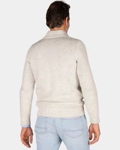Beige half-zip pullover - Dusty Army
