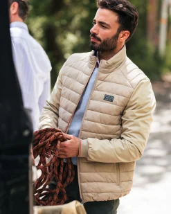 Beige quilted jacket