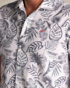 Beige shirt with navy floral print