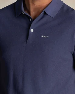 Blauw cotton polo