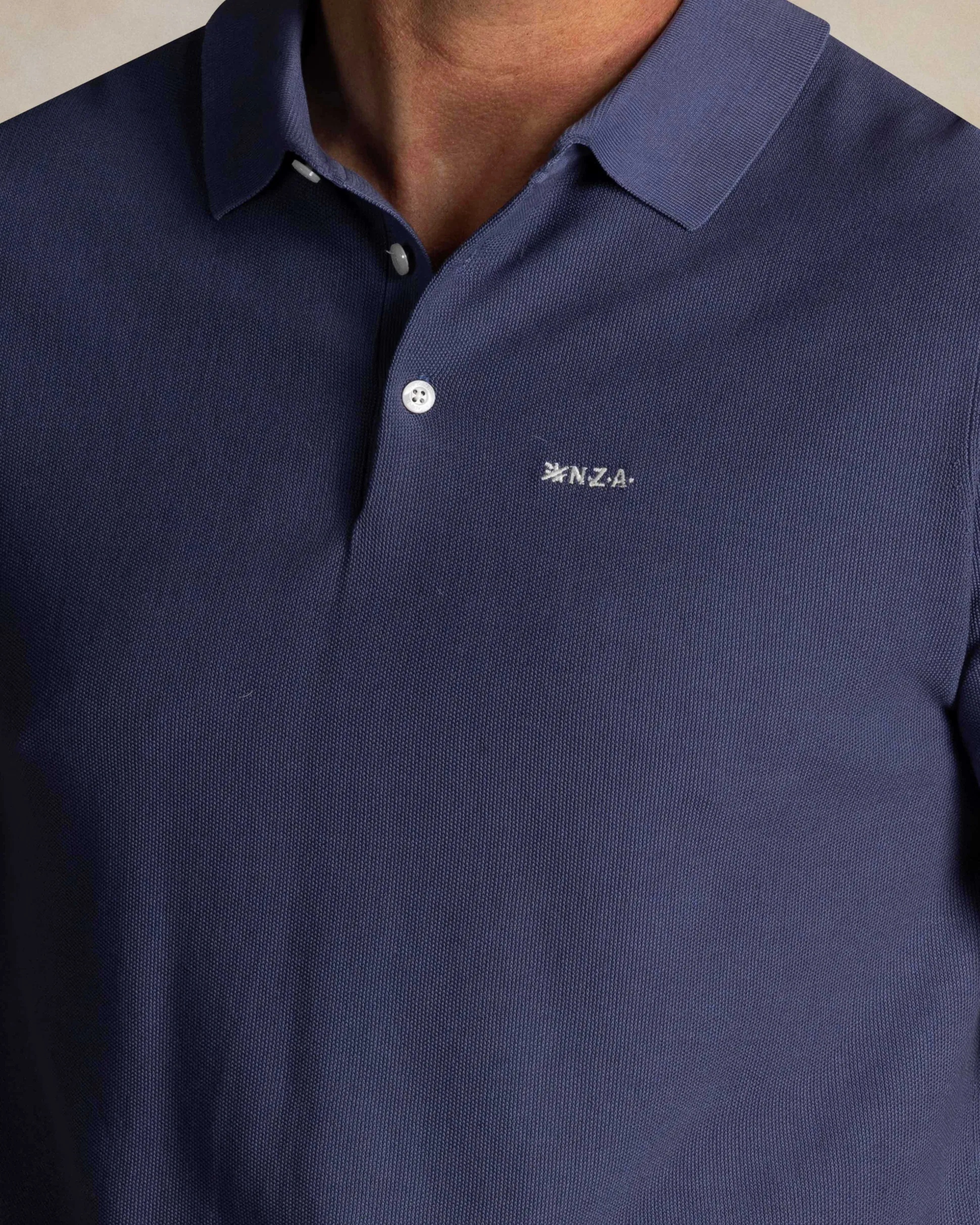 Blauw cotton polo