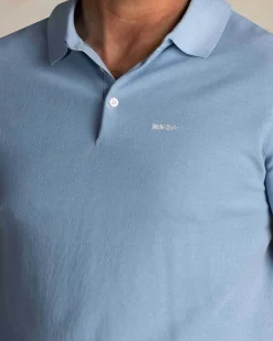 Blauw cotton polo