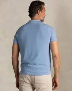 Blauw cotton polo