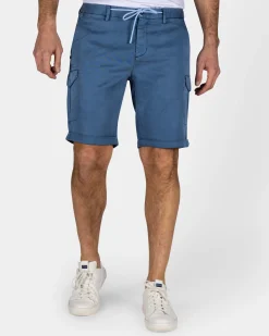 Blue Cargo Shorts with Stretch