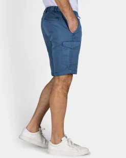 Blue Cargo Shorts with Stretch