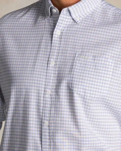 Blue check button-down cotton