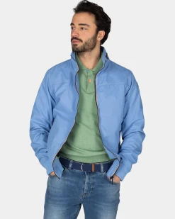 Blue cotton bomber