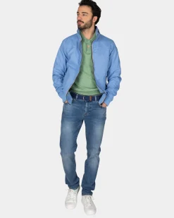 Blue cotton bomber