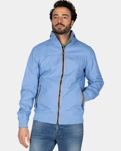 Blue cotton bomber