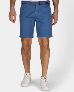 Blue Cotton Chino Shorts