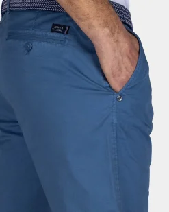 Blue Cotton Chino Shorts