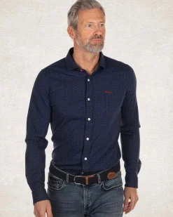 Blue cotton plain shirt - Pitch navy
