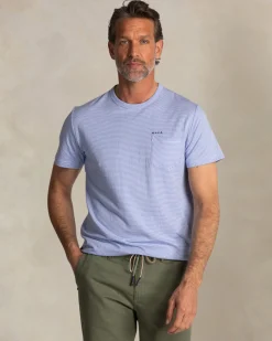 Blue cotton T-shirt with modal