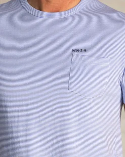 Blue cotton T-shirt with modal