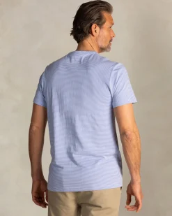 Blue cotton T-shirt with modal
