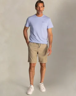 Blue cotton T-shirt with modal