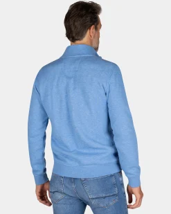 Blue half-zip sweater - Frozen Blue