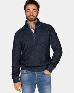 Blue half-zip sweater - Tin Blue