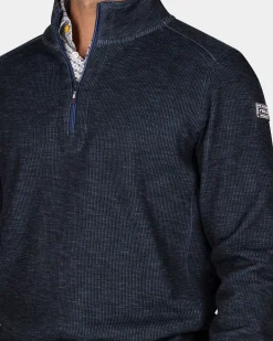 Blue half-zip sweater - Tin Blue