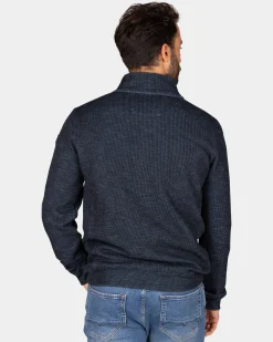 Blue half-zip sweater - Tin Blue
