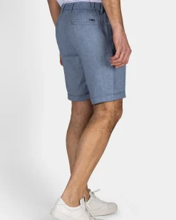 Blue Linen Chino Shorts