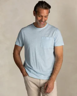 Blue Linen Crewneck Tee