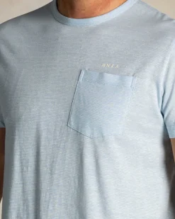 Blue Linen Crewneck Tee