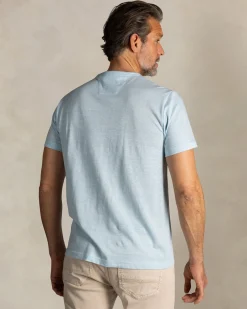 Blue Linen Crewneck Tee