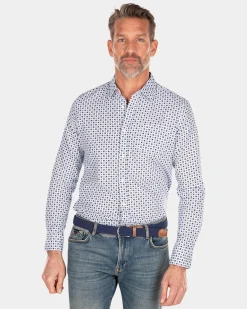 Blue linen long sleeved shirt - Universal Blue