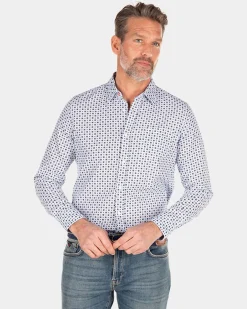Blue linen long sleeved shirt - Universal Blue